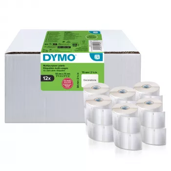 DYMO Authentic LabelWriter etichette multiuso | 54 mm x 70 mm | autoadesive | 12 rotoli con 320 etichette Easy-Peel (3.840 pezzi) | per etichettatrici LabelWriter | prodotte in Europa