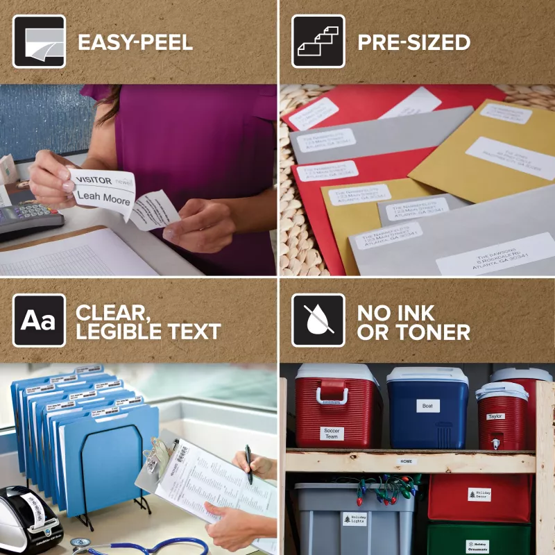 DYMO Authentic LabelWriter etichette multiuso | 54 mm x 70 mm | autoadesive | 12 rotoli con 320 etichette Easy-Peel (3.840 pezzi) | per etichettatrici LabelWriter | prodotte in Europa