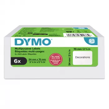DYMO Original LabelWriter etichette multiuso | 54 mm x 70 mm | autoadesive | 6 rotoli da 320 etichette facili da staccare (1.920 pezzi) | per etichettatrici LabelWriter | prodotte in Europa