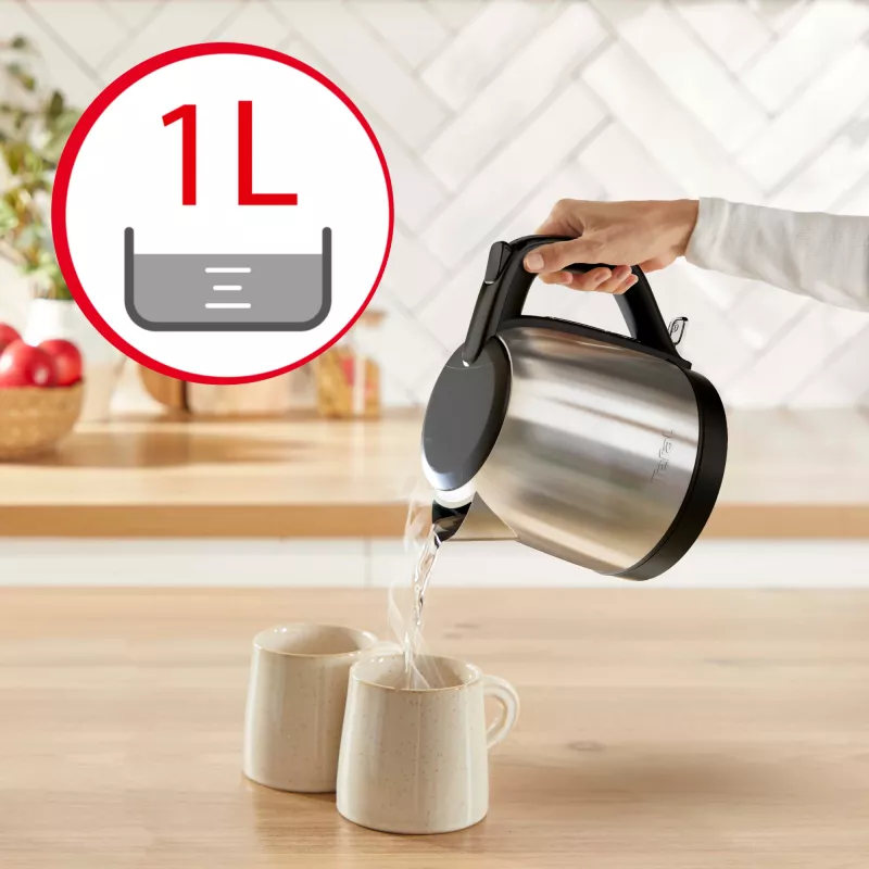 Tefal Subito Mini KO5S2DE0 bollitore 1 L 2400 W nero, acciaio inox