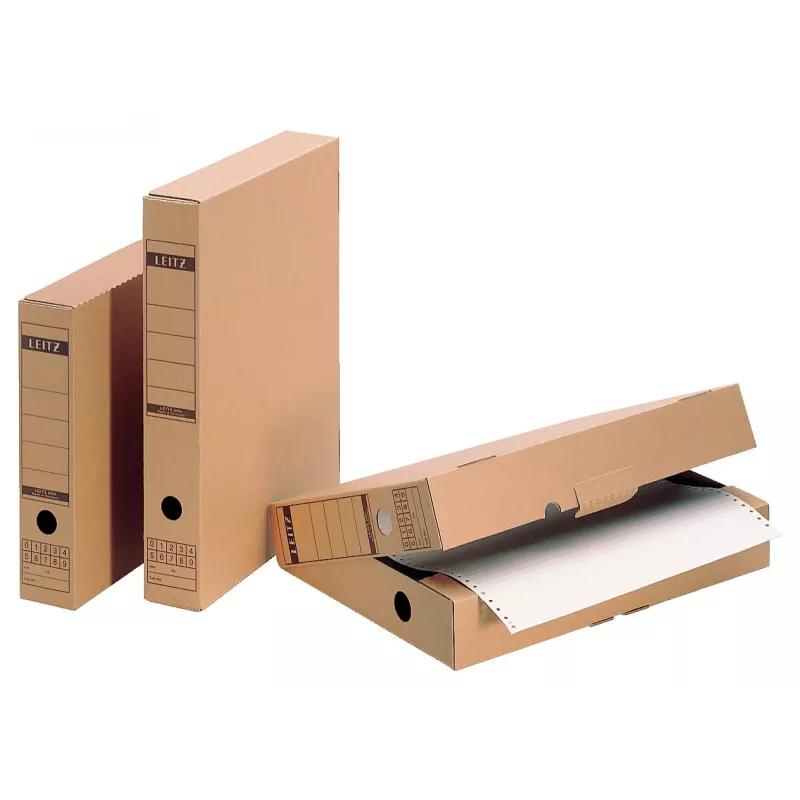 Leitz 6084-00-00 Scatola archivio con aletta, A4, cartone ondulato naturale, 70x265x325 mm
