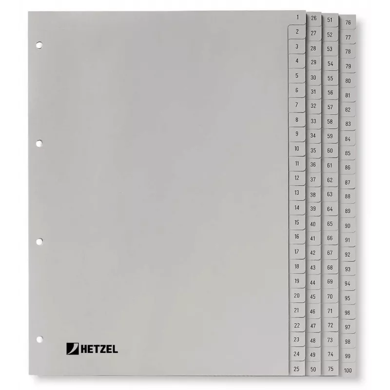 Rexel indice in PP, grigio, numerico, indice con linguette numeriche, polipropilene (PP), grigio, A4, 226 mm, 297 mm