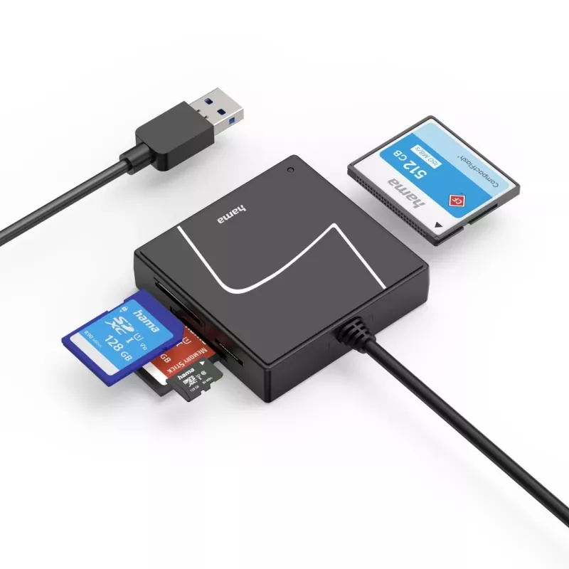 Hama 00200148 lettore di schede USB 3.2 Gen 1 (3.1 Gen 1) Type-A/Type-C nero
