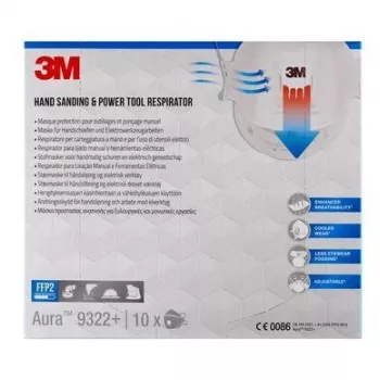 3M 9322PRO10 maschera antipolvere 10 pz. a cestello FFP2