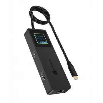 ICY BOX Spade Dock 4038, docking station 7-in-1 con display LCD e PD 100 W