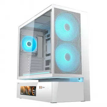 COUGAR Case Midi Tower, CFV235 Vision, ARGB, display LCD, Mesh, bianco