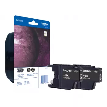 Brother LC1220BKBP2DR cartuccia d'inchiostro 2 pz originale nero