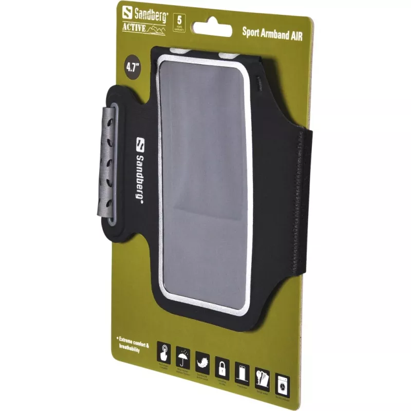 Sandberg Sport Armband AIR 4.7'', custodia a bracciale, qualsiasi marca, 11,9 cm (4.7 inch), nero
