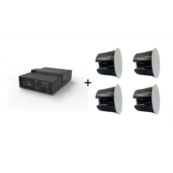 Vivolink Audiopack subwoofer 6.5 + 4 x altoparlanti da incasso da soffitto Premium 40W (offerta bundle limitata) nero con filo 110 W