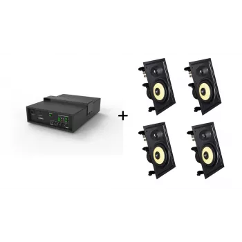 Vivolink Audiopack subwoofer + 4 x altoparlanti da incasso Premium - (offerta bundle pack limitata) nero con filo 110 W