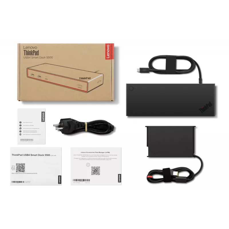 Lenovo ThinkPad USB4 Smart Dock 5500 con alimentatore 135W, con filo, nero