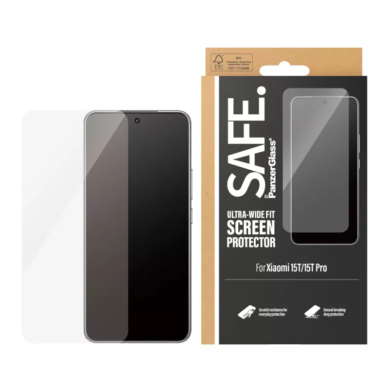 PanzerGlass SAFE. by ® pellicola protettiva per display Xiaomi 15T | 15T Pro | Ultra-Wide Fit