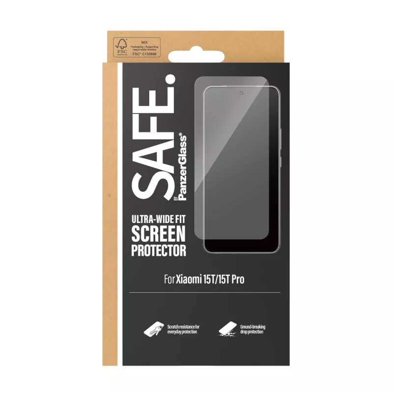 PanzerGlass SAFE. by ® pellicola protettiva per display Xiaomi 15T | 15T Pro | Ultra-Wide Fit