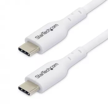 StarTech.com cavo di ricarica USB-C bianco da 1 m (3,3 ft) confezione da 2, cavo USB-C, cavo di ricarica per laptop USB 2.0 Type-C, 60 W 3 A Power Delivery, guaina TPE, cavo trasferimento dati USB-C, M/M