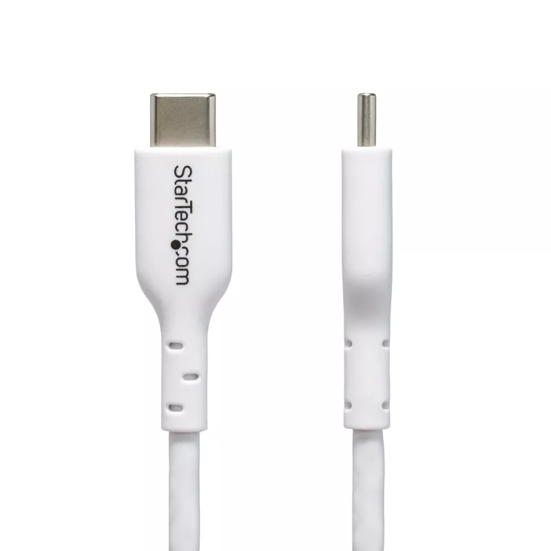 StarTech.com cavo di ricarica USB-C bianco da 1 m (3,3 ft) confezione da 2, cavo USB-C, cavo di ricarica per laptop USB 2.0 Type-C, 60 W 3 A Power Delivery, guaina TPE, cavo trasferimento dati USB-C, M/M