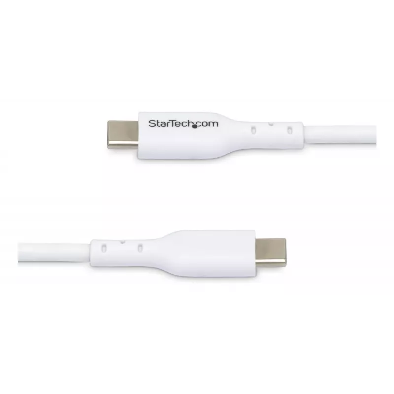 StarTech.com cavo di ricarica USB-C bianco da 1 m (3,3 ft) confezione da 2, cavo USB-C, cavo di ricarica per laptop USB 2.0 Type-C, 60 W 3 A Power Delivery, guaina TPE, cavo trasferimento dati USB-C, M/M