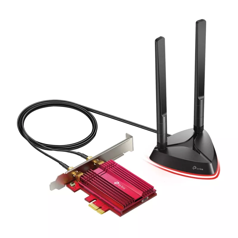 TP-Link AX3000 Wi-Fi 6 Bluetooth 5.0 Adattatore PCIe, Interno, Wireless, PCI Express, WLAN / Bluetooth, 2402 Mbit/s, Nero, Rosso