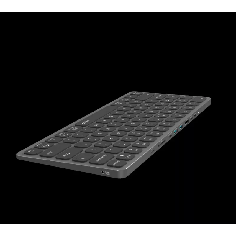Rapoo UCK-6001 Tastiera ultrasottile con adattatore multiporta USB-C 8 in 1, QWERTZ