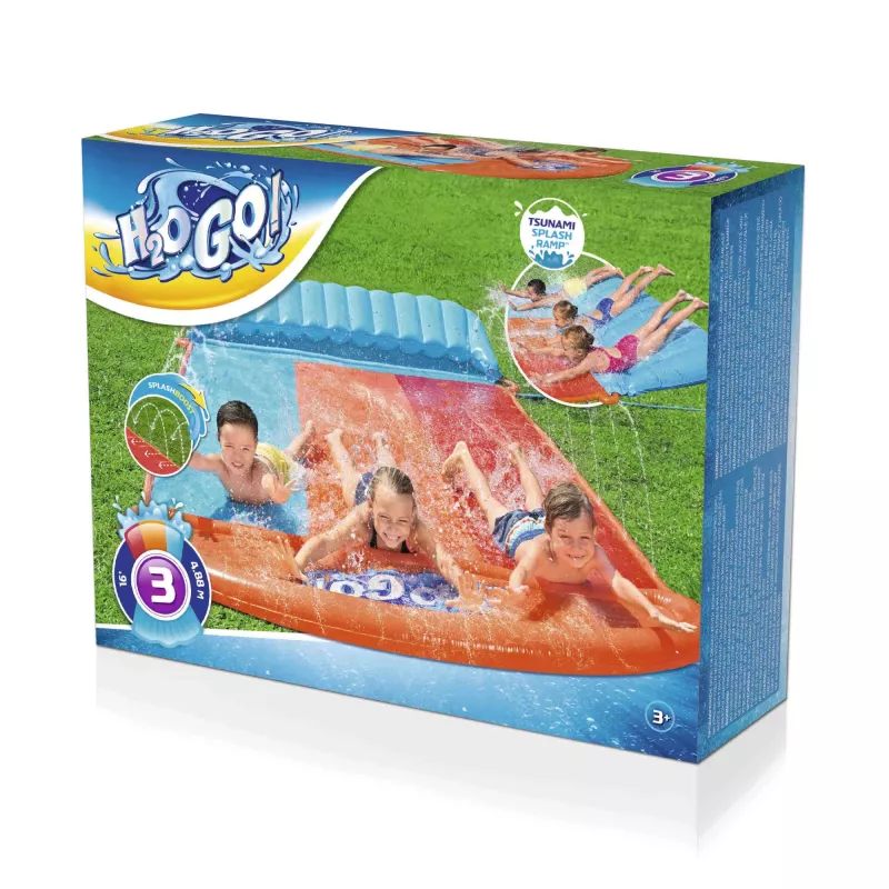 Bestway H2OGO! Scivolo triplo con rampa Tsunami Splash 4,88 m