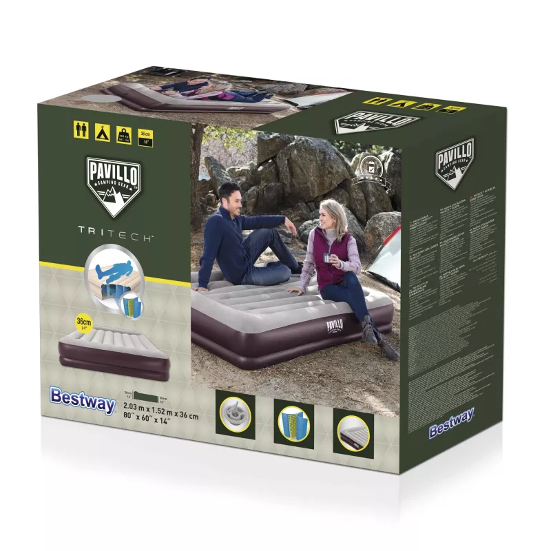 Bestway 67699 Materassino gonfiabile Doppio Marrone, Grigio Unisex