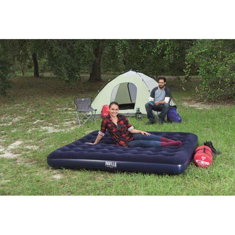 Bestway Flocked Airbed – King – 2,03 m x 1,83 m x 22 cm, Materassino doppio
