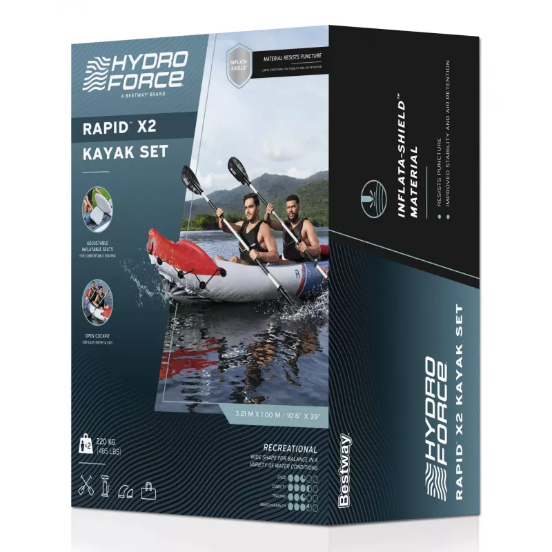 Bestway Hydro Force Rapid X2 Set kayak gonfiabile per 2 persone 3,21 m