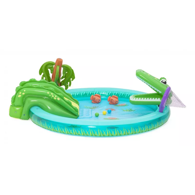 Bestway Crocodile Cove Centro giochi d'acqua e piscina gonfiabile per bambini 2,24 m x 1,81 m x 72 cm