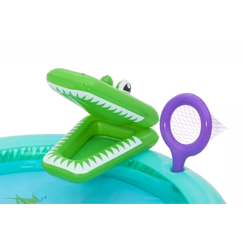 Bestway Crocodile Cove Centro giochi d'acqua e piscina gonfiabile per bambini 2,24 m x 1,81 m x 72 cm