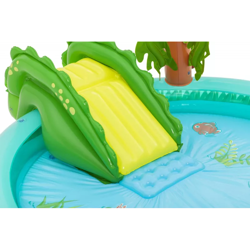 Bestway Crocodile Cove Centro giochi d'acqua e piscina gonfiabile per bambini 2,24 m x 1,81 m x 72 cm