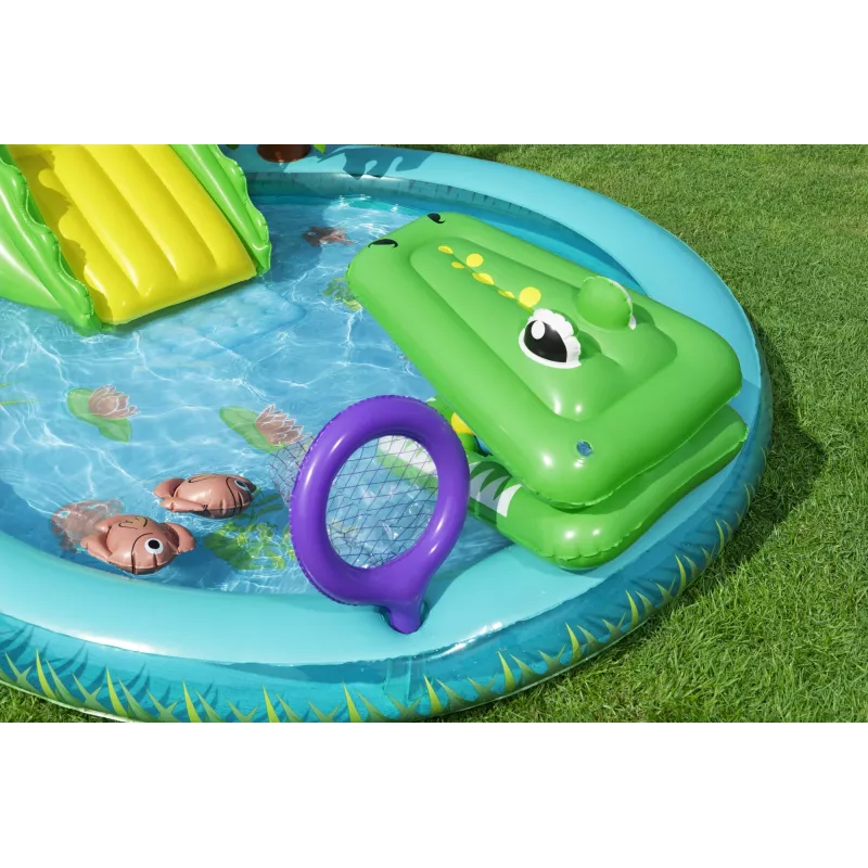 Bestway Crocodile Cove Centro giochi d'acqua e piscina gonfiabile per bambini 2,24 m x 1,81 m x 72 cm