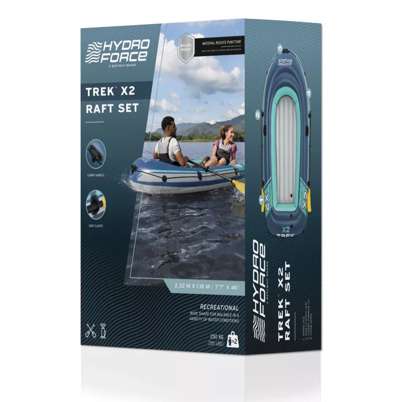 Bestway Hydro Force Trek X2 Set zattera gonfiabile per 2 persone 2,32 m