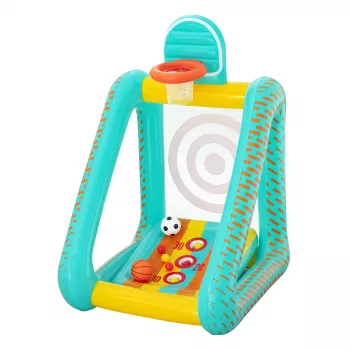 Bestway Perfect Aim Gioco da giardino gonfiabile 3 in 1, Centro giochi gonfiabile, 5 anno/i, Polivinilcloruro (PVC), Multicolore