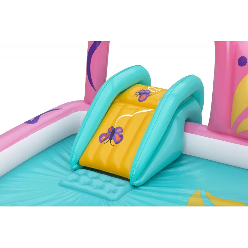 Bestway Butterfly Wonder Centro giochi d'acqua e piscina gonfiabile per bambini 1,80 m x 1,80 m x 1,17 m