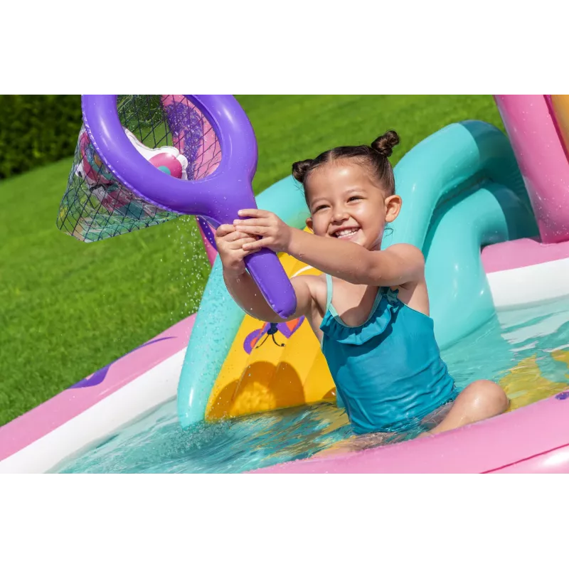 Bestway Butterfly Wonder Centro giochi d'acqua e piscina gonfiabile per bambini 1,80 m x 1,80 m x 1,17 m