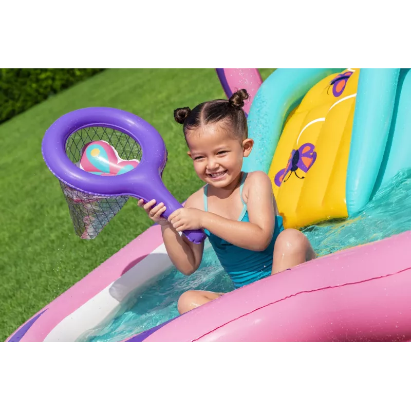 Bestway Butterfly Wonder Centro giochi d'acqua e piscina gonfiabile per bambini 1,80 m x 1,80 m x 1,17 m