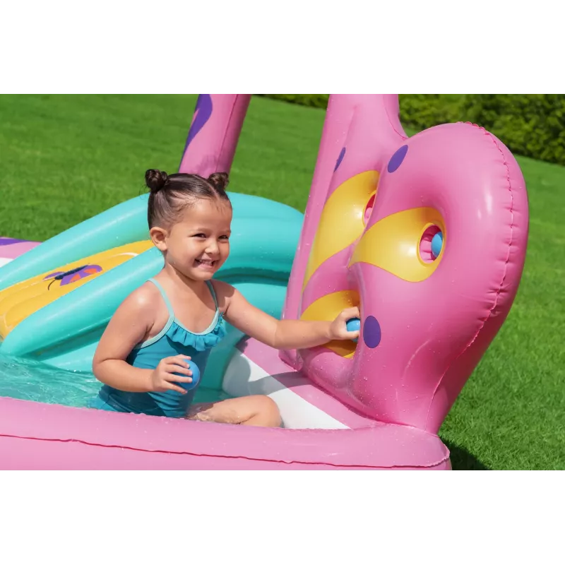 Bestway Butterfly Wonder Centro giochi d'acqua e piscina gonfiabile per bambini 1,80 m x 1,80 m x 1,17 m
