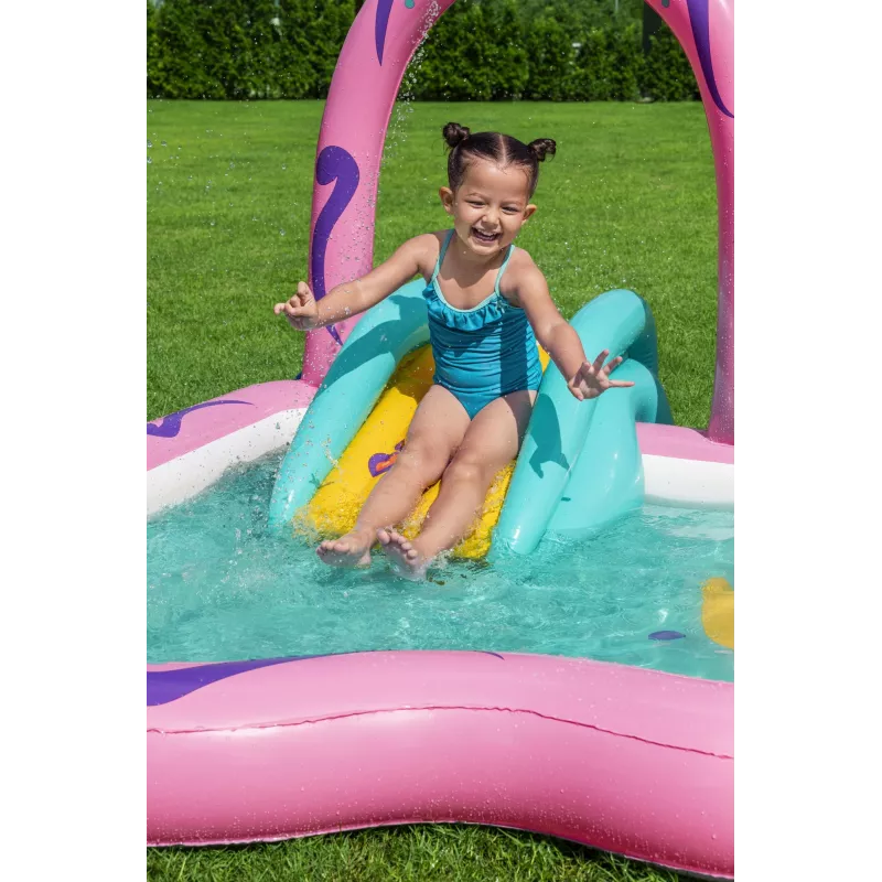Bestway Butterfly Wonder Centro giochi d'acqua e piscina gonfiabile per bambini 1,80 m x 1,80 m x 1,17 m
