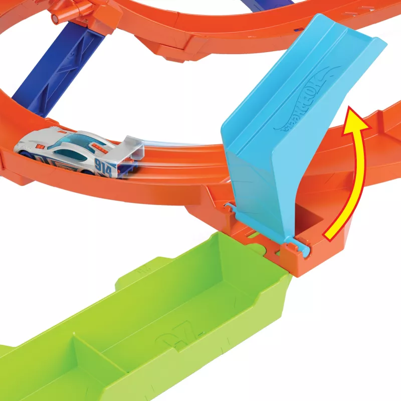 Hot Wheels Action Loop Cyclone Challenge Set pista con auto giocattolo in scala 1:64, facile da riporre