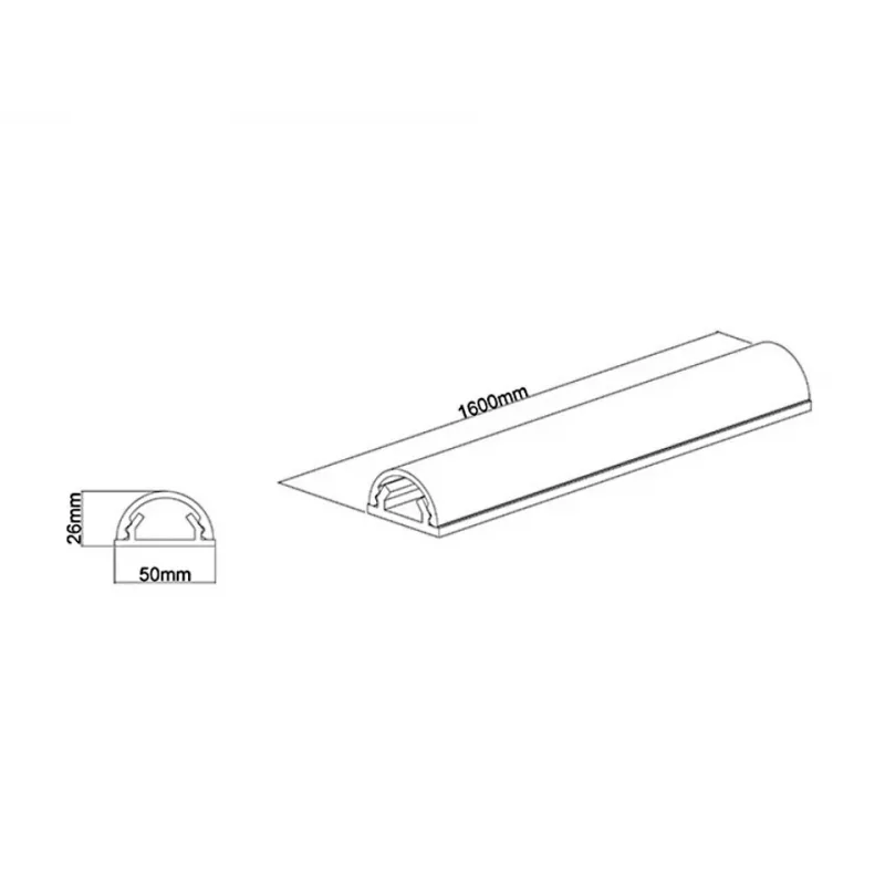 Multibrackets M Universal Cable Cover White 50mm-W 1600-L, bianco, alluminio, 50 mm, 1 pz., 64 mm, 1620 mm