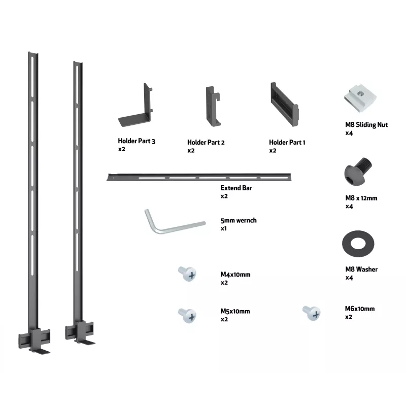 Multibrackets M Pro Series - Supporto soundbar XL, nero, acciaio, 15 kg, 165,1 cm (65
