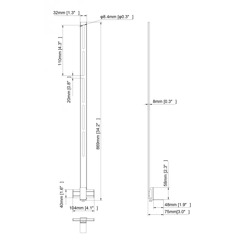 Multibrackets M Pro Series - Supporto soundbar XL, nero, acciaio, 15 kg, 165,1 cm (65