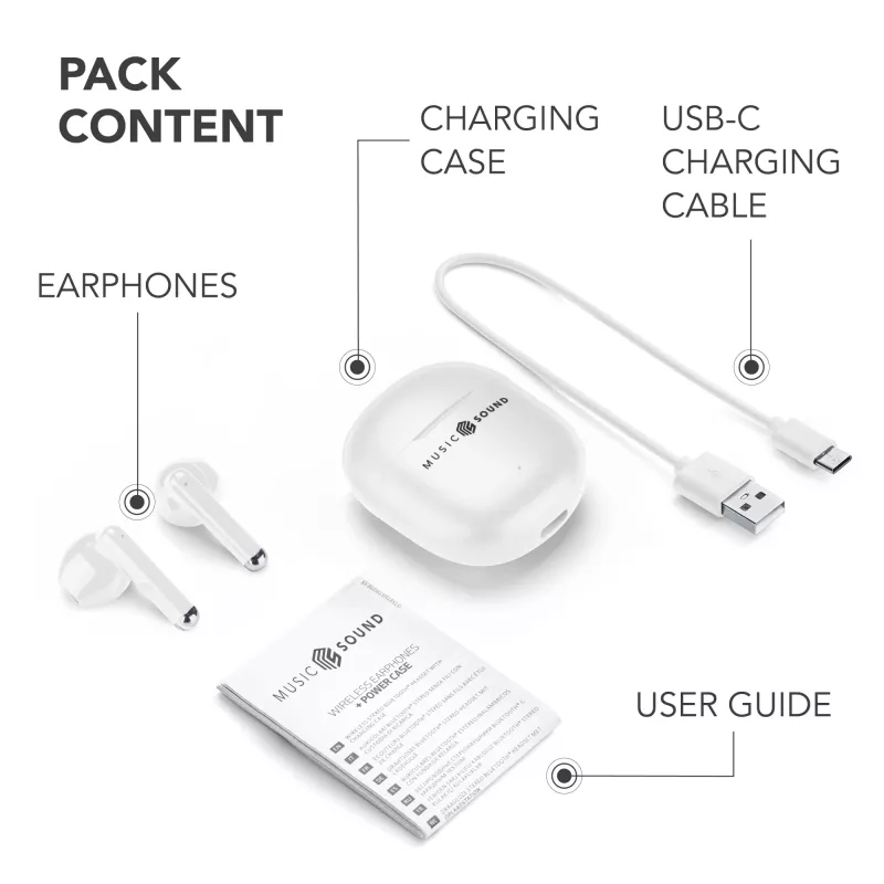 Music Sound Breeze Auricolari Bluetooth in-ear in stile capsula con custodia colorata