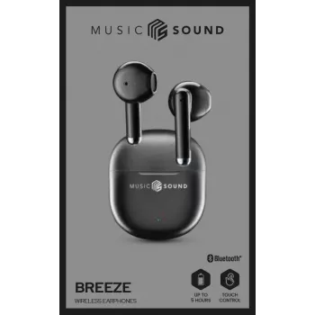 Music Sound Breeze Auricolari Bluetooth a capsula con custodia colorata