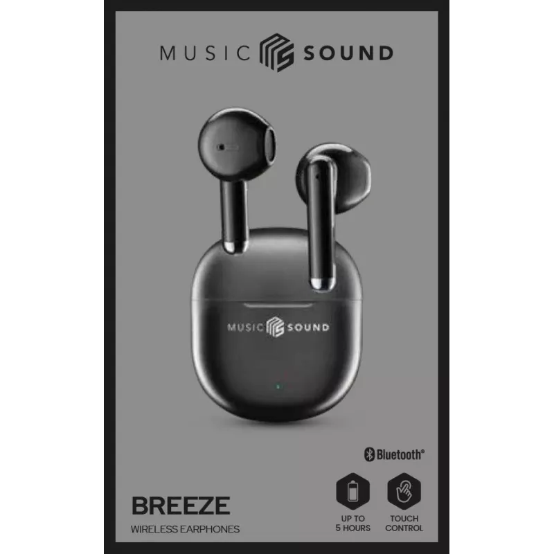 Music Sound Breeze Auricolari Bluetooth a capsula con custodia colorata