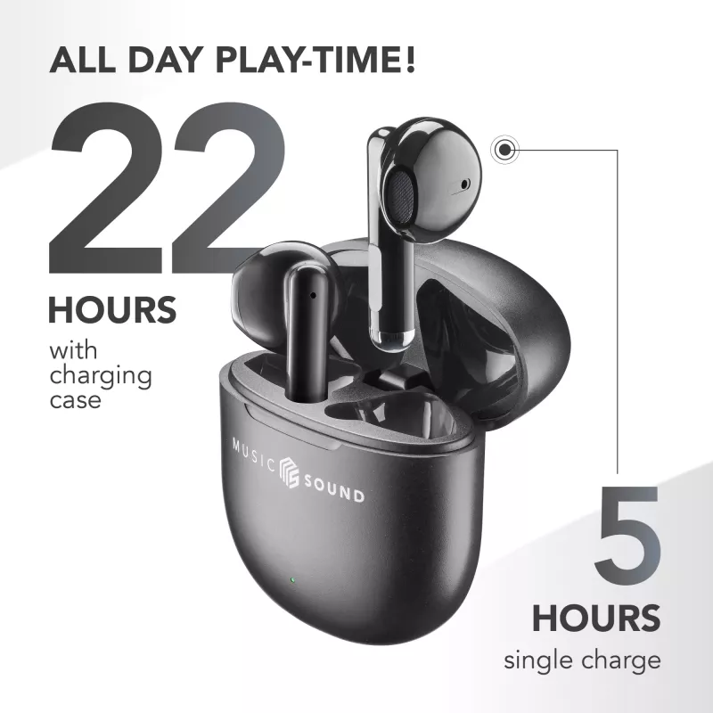 Music Sound Breeze Auricolari Bluetooth a capsula con custodia colorata