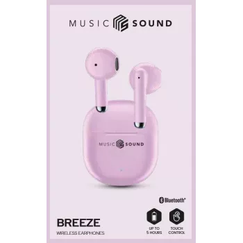 Music Sound Breeze Auricolari Bluetooth a capsula con custodia colorata