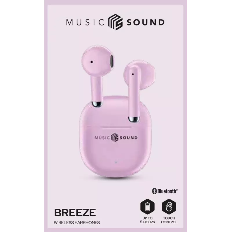 Music Sound Breeze Auricolari Bluetooth a capsula con custodia colorata