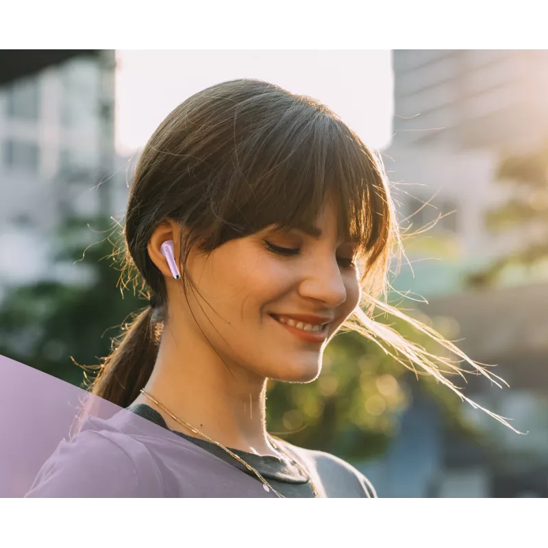 Music Sound Breeze Auricolari Bluetooth a capsula con custodia colorata