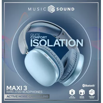Music Sound MAXI3 MAXI3 Cuffie over-ear wireless con cancellazione attiva del rumore