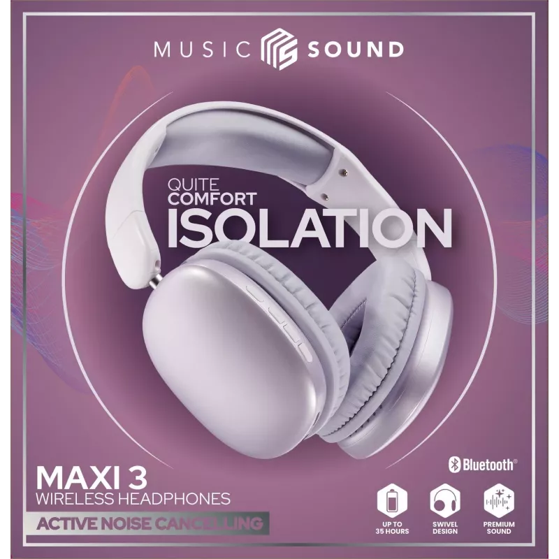 Music Sound MAXI3 MAXI3 Cuffie over-ear wireless con cancellazione attiva del rumore